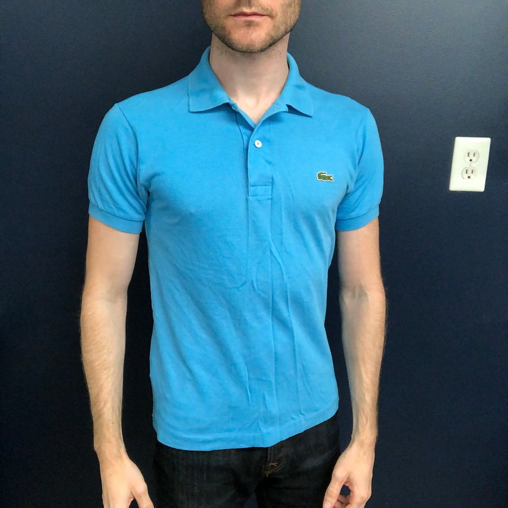 Lacoste light blue 2 button short sleeve polo